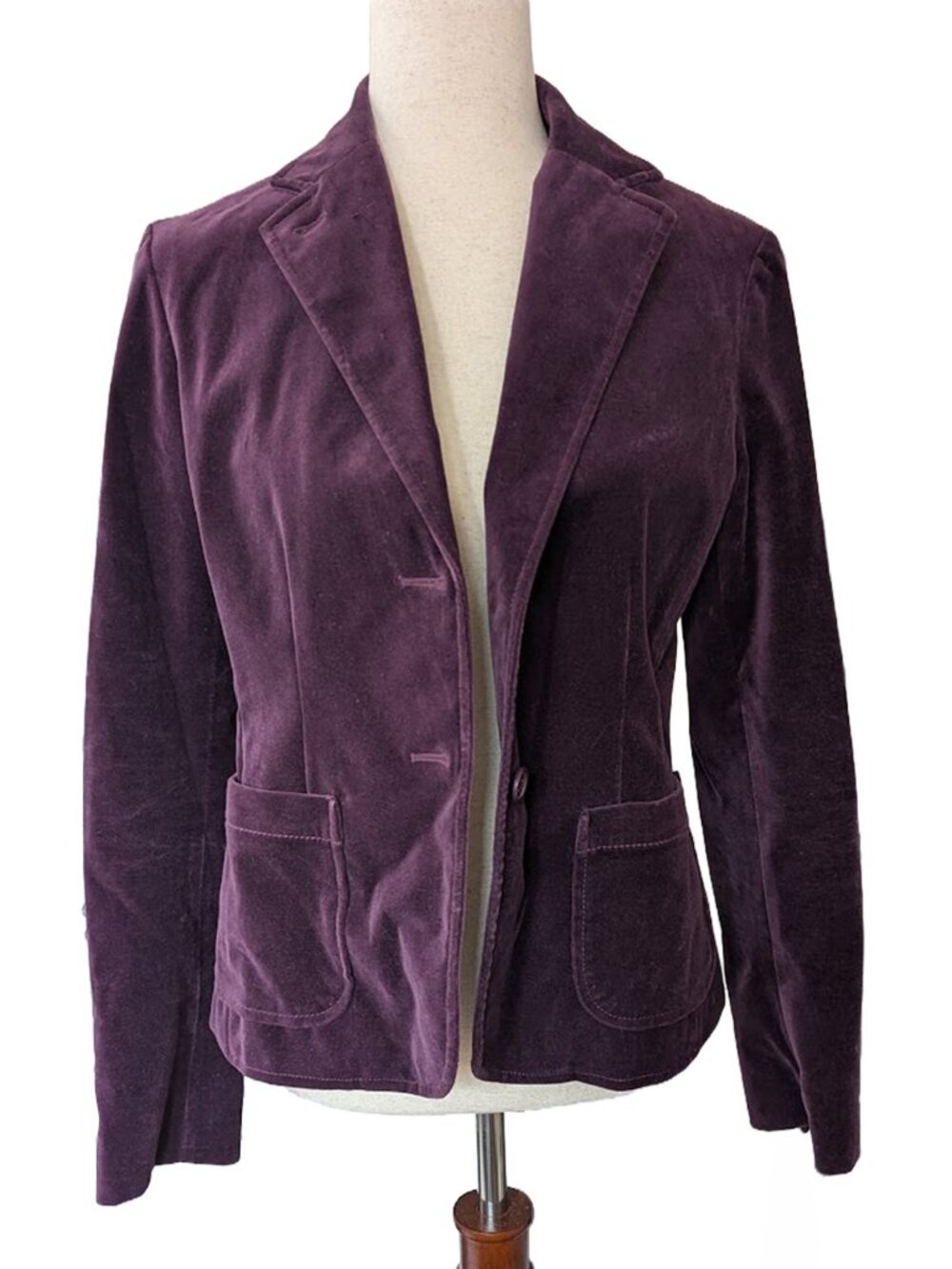 GAP Purple Velvet-Feel Blazer Suit Jacket Y2K - Picture 1 of 12